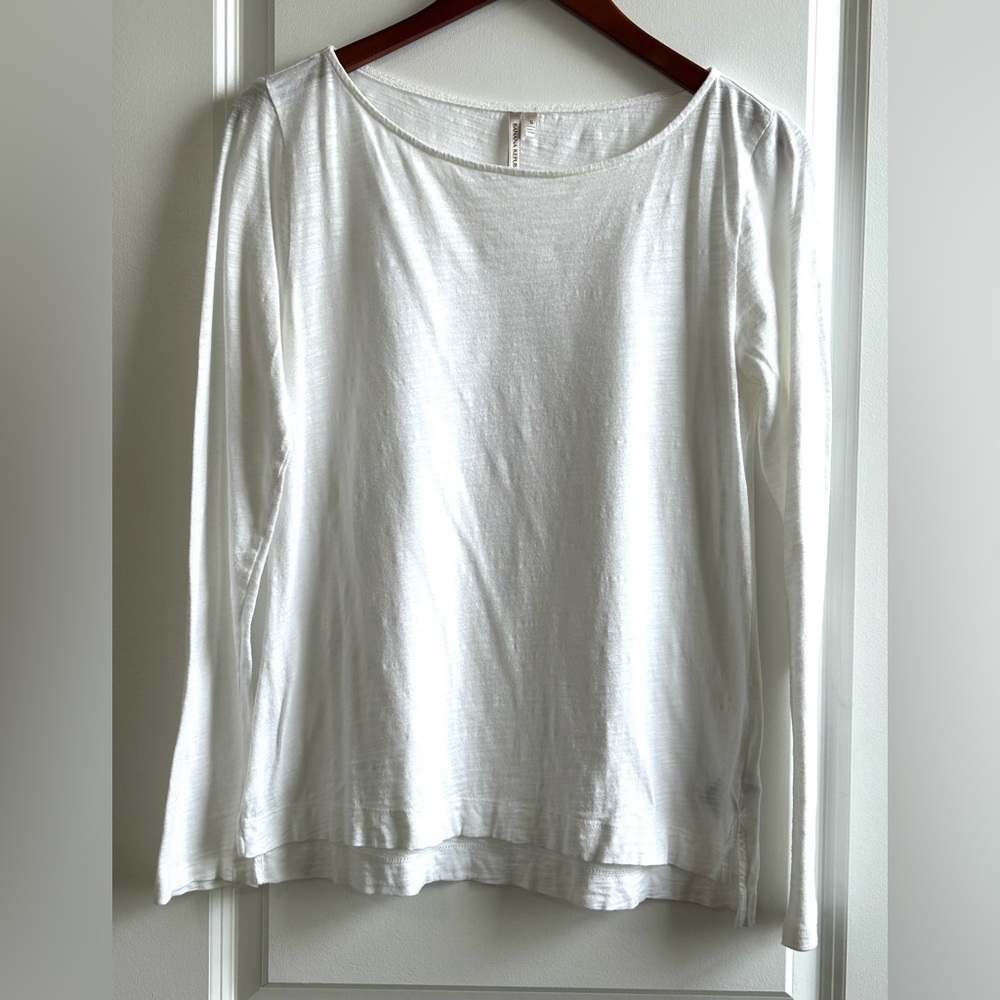 Banana Republic Boatneck Signature Tee, Long Sleeve, Size: S, White